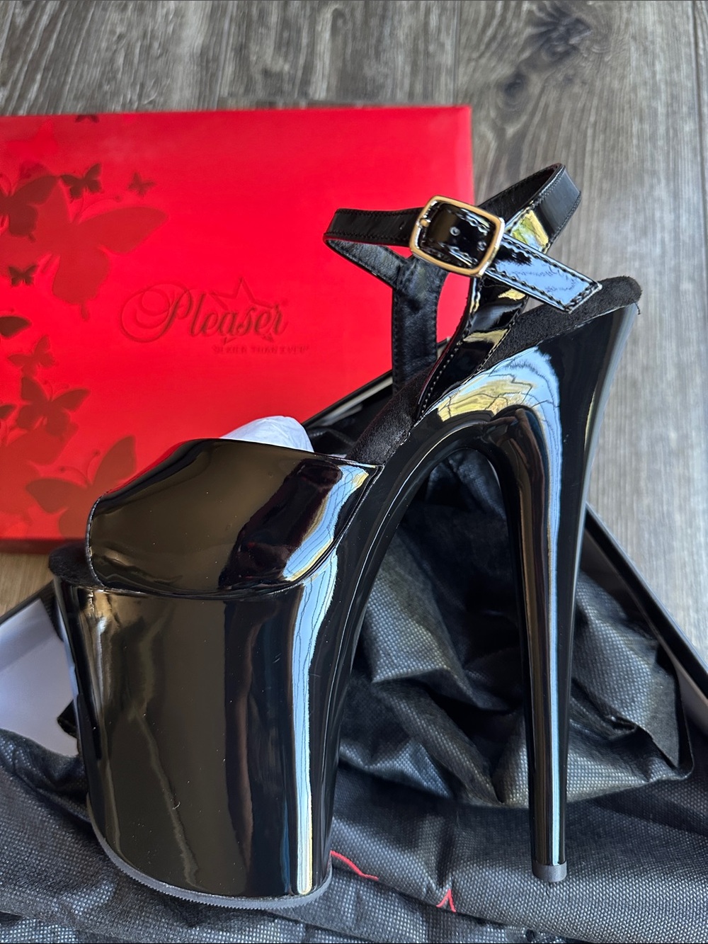 Pleaser Flamingo 809 Black Pat